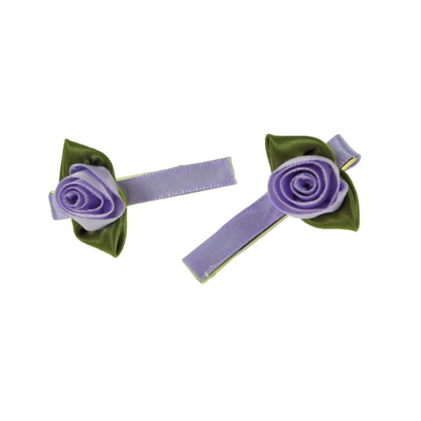 N&M Ribbon & Rose Hair Clip 