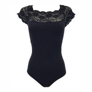 So Danca Childs SL17 Black Lace Boat Neck Leotard 